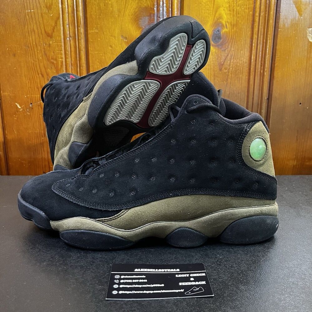 Air Jordan 13 Retro Olive Green Black Suede (414571-006) Men's Size 12 NO BOX